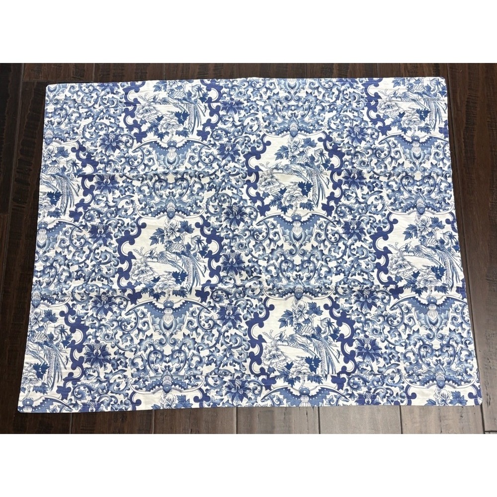 Ralph Lauren Home Tamarind Bird Standard Sham Blue White Cotton Made in USA